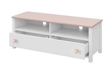 Hilts Gulvstående Tv-bord 120 cm med Opbevaring i Malet Træ - Hvid - Møbler - TV borde & mediemøbler - TV-borde