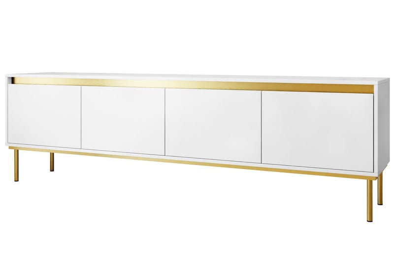 Hollander Tv-bord 200 cm - Hvid/Guld - Møbler - TV borde & mediemøbler - TV-borde
