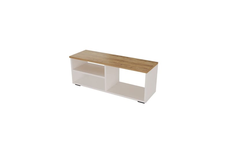 Hollowmere Tv-bænk 115 cm - Mellemfarvet træ/Hvid - Møbler - TV borde & mediemøbler - TV-borde