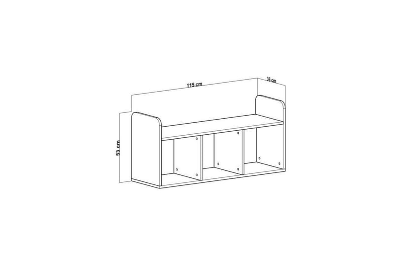 Hollowmere Tv-bænk 115 cm - Mellemfarvet træ/Hvid - Møbler - TV borde & mediemøbler - TV-borde