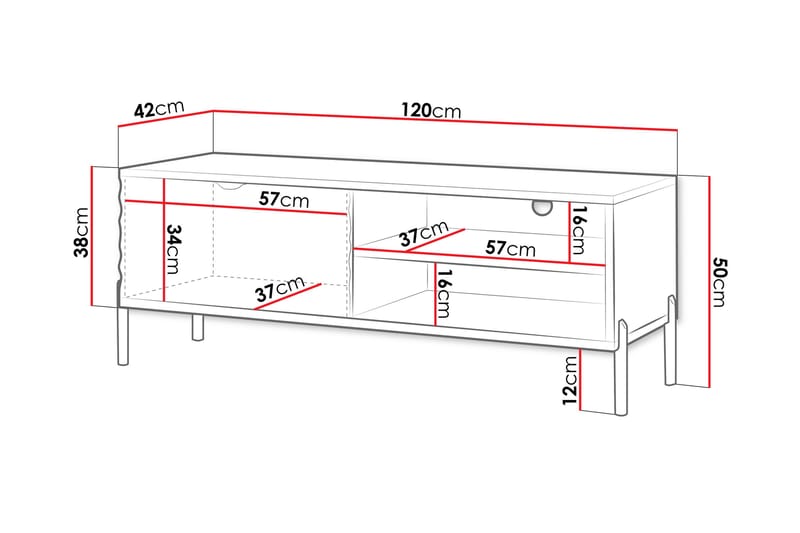 Holmes Tv-bord 120 cm - Hvid - Møbler - TV borde & mediemøbler - TV-borde