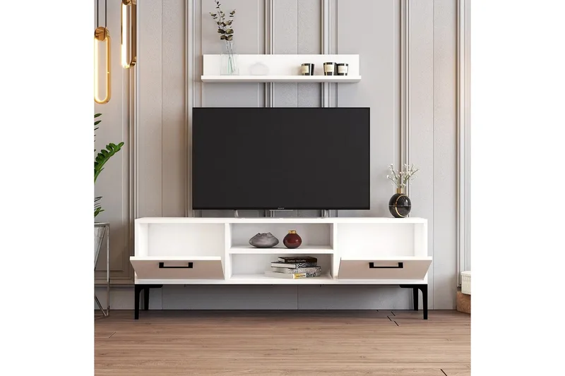 Holter TV-møbelsæt 140x30 cm - Hvid - Møbler - TV borde & mediemøbler - Tv-møbelsæt