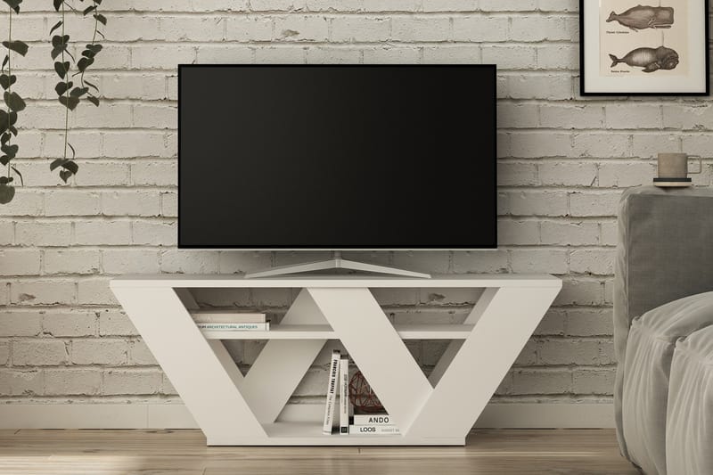 Homitis TV-bænk 110 cm - Hvid - TV-borde