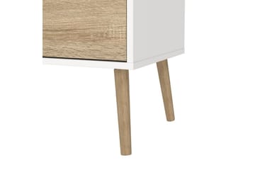 Hostafranc Gulvstående TV-bænk 117,2 cm med Opbevaring i Eg - Hvid|Beige - Møbler - TV borde & mediemøbler - TV-borde