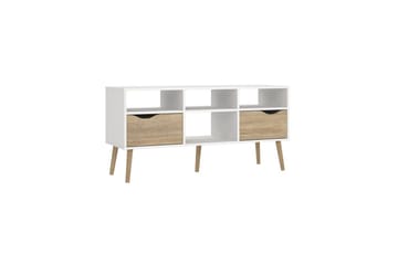 Hostafranc Gulvstående TV-bænk 117,2 cm med Opbevaring i Eg - Hvid|Beige - Møbler - TV borde & mediemøbler - TV-borde