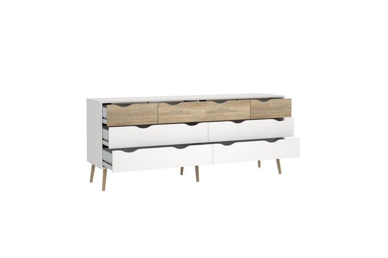Hostafranc TV-bænk 196 cm - Hvid/Natur - Møbler - TV borde & mediemøbler - TV-borde