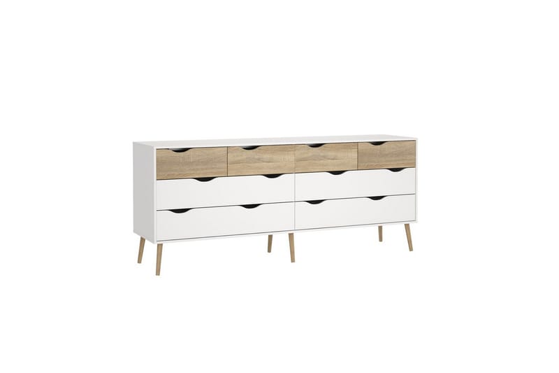 Hostafranc TV-bænk 196 cm - Hvid/Natur - Møbler - TV borde & mediemøbler - TV-borde