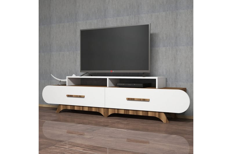 Hovdane TV-Bord 205 cm - Brun/hvid - TV-borde