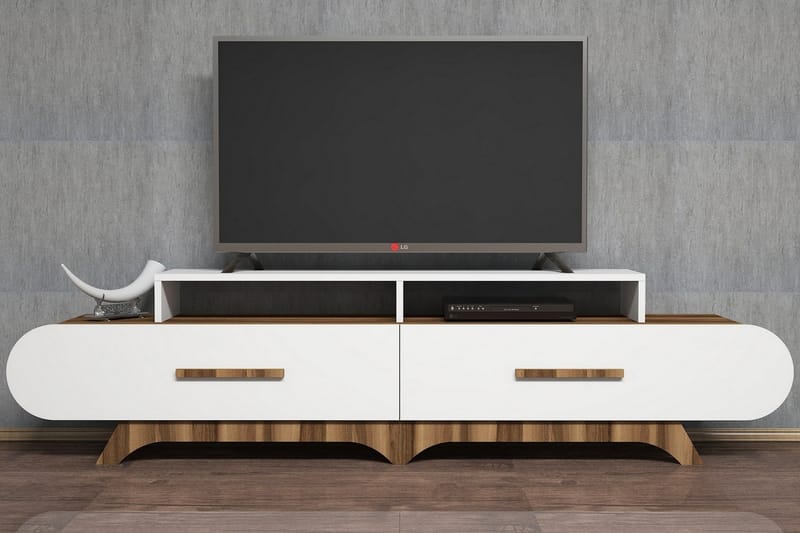Hovdane TV-Bord 205 cm - Brun/hvid - TV-borde