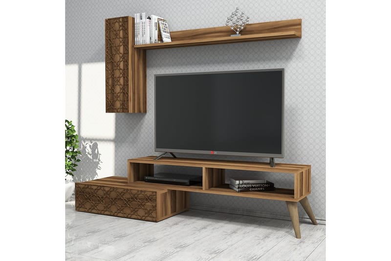 Hovdane TV-møbelsæt 150 cm - Brun - Tv-møbelsæt