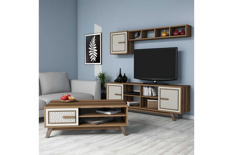 Hovdane TV-møbelsæt 160 cm - Brun - Tv-møbelsæt