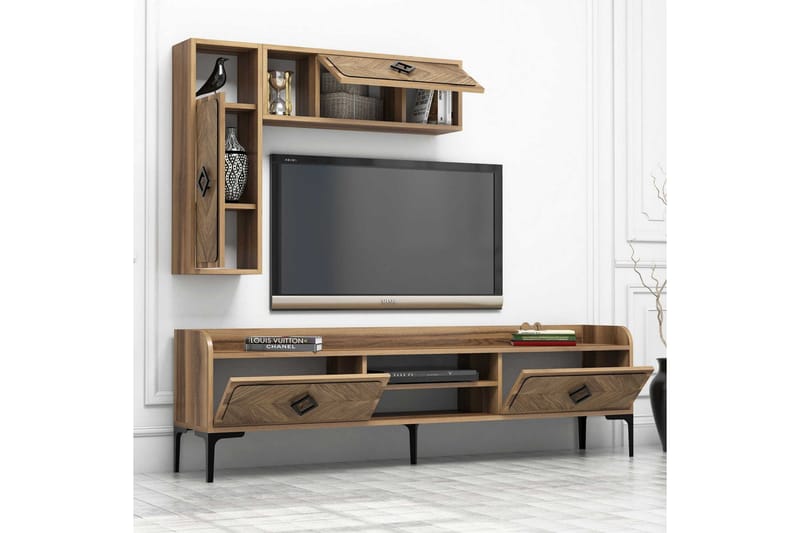 Hovdane TV-møbelsæt 180 cm - Brun - Tv-møbelsæt