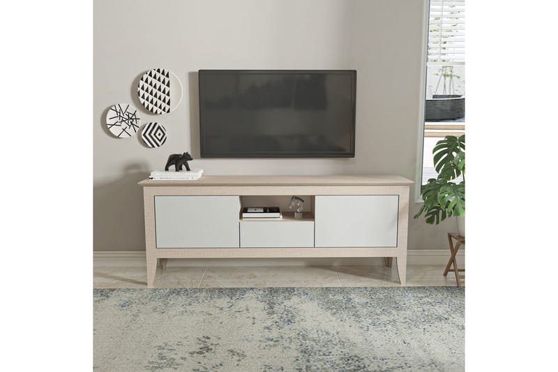 Hue TV-bænk 150 cm - Beige/Hvid - Møbler - TV borde & mediemøbler - TV-borde