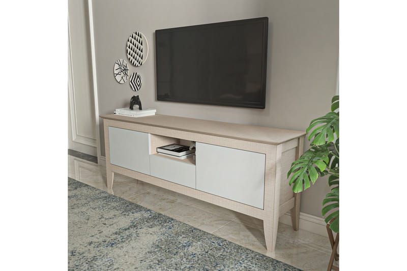 Hue TV-bænk 150 cm - Beige/Hvid - Møbler - TV borde & mediemøbler - TV-borde