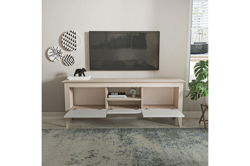 Hue TV-bænk 150 cm - Beige/Hvid - Møbler - TV borde & mediemøbler - TV-borde
