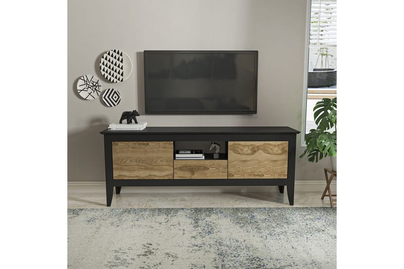 Hue TV-bænk 150 cm - Sort/Eg - Møbler - TV borde & mediemøbler - TV-borde