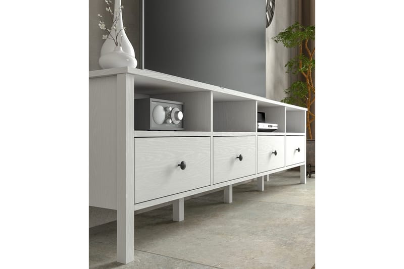 Illen TV-bænk 200 cm - Natur/Hvid - Møbler - TV borde & mediemøbler - TV-borde