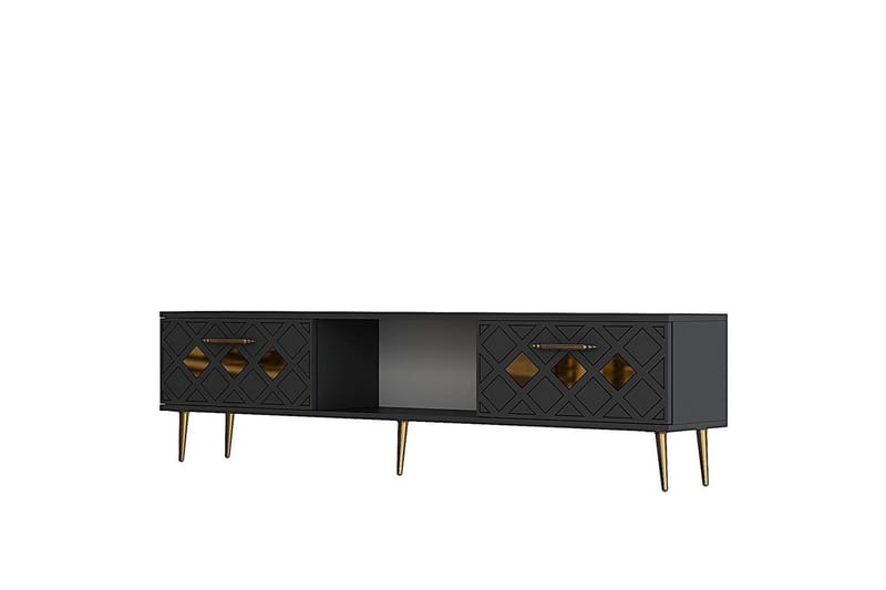 Ilna TV-bænk 150 cm, Antracit/Guld