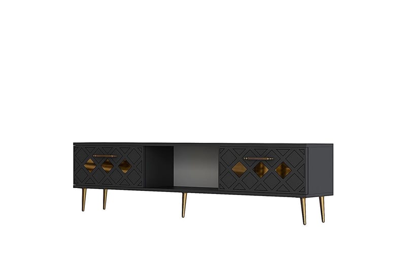 Ilna TV-bænk 150 cm, Antracit/Guld