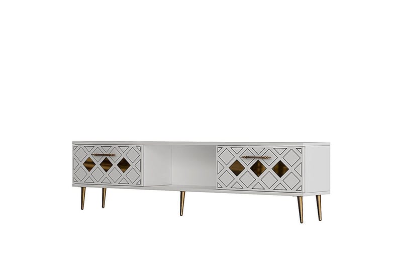 Ilna TV-bænk 150 cm - Hvid/Guld - Møbler - TV borde & mediemøbler - TV-borde
