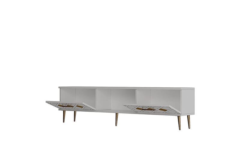 Ilna TV-bænk 150 cm - Hvid/Guld - Møbler - TV borde & mediemøbler - TV-borde