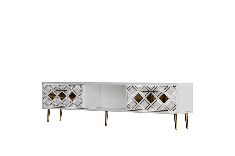 Ilna TV-bænk 150 cm - Hvid/Sølv - Møbler - TV borde & mediemøbler - TV-borde