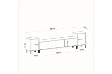 Imaj Tv-bænk 180 cm - Beige/Guld - Møbler - TV borde & mediemøbler - TV-borde