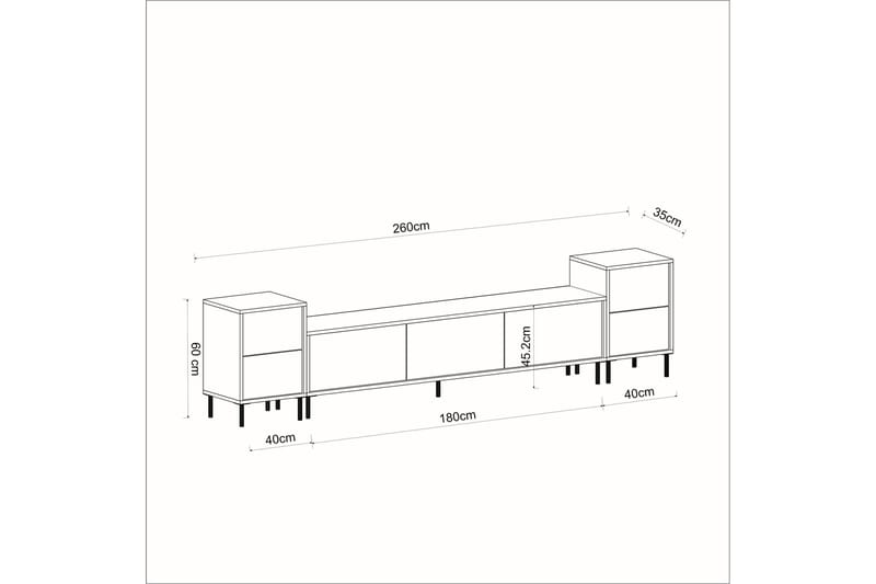 Imaj Tv-bænk 180 cm - Beige/Guld - Møbler - TV borde & mediemøbler - TV-borde
