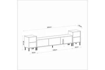 Imaj Tv-bænk 180 cm - Hvid marmor/Guld - Møbler - TV borde & mediemøbler - TV-borde