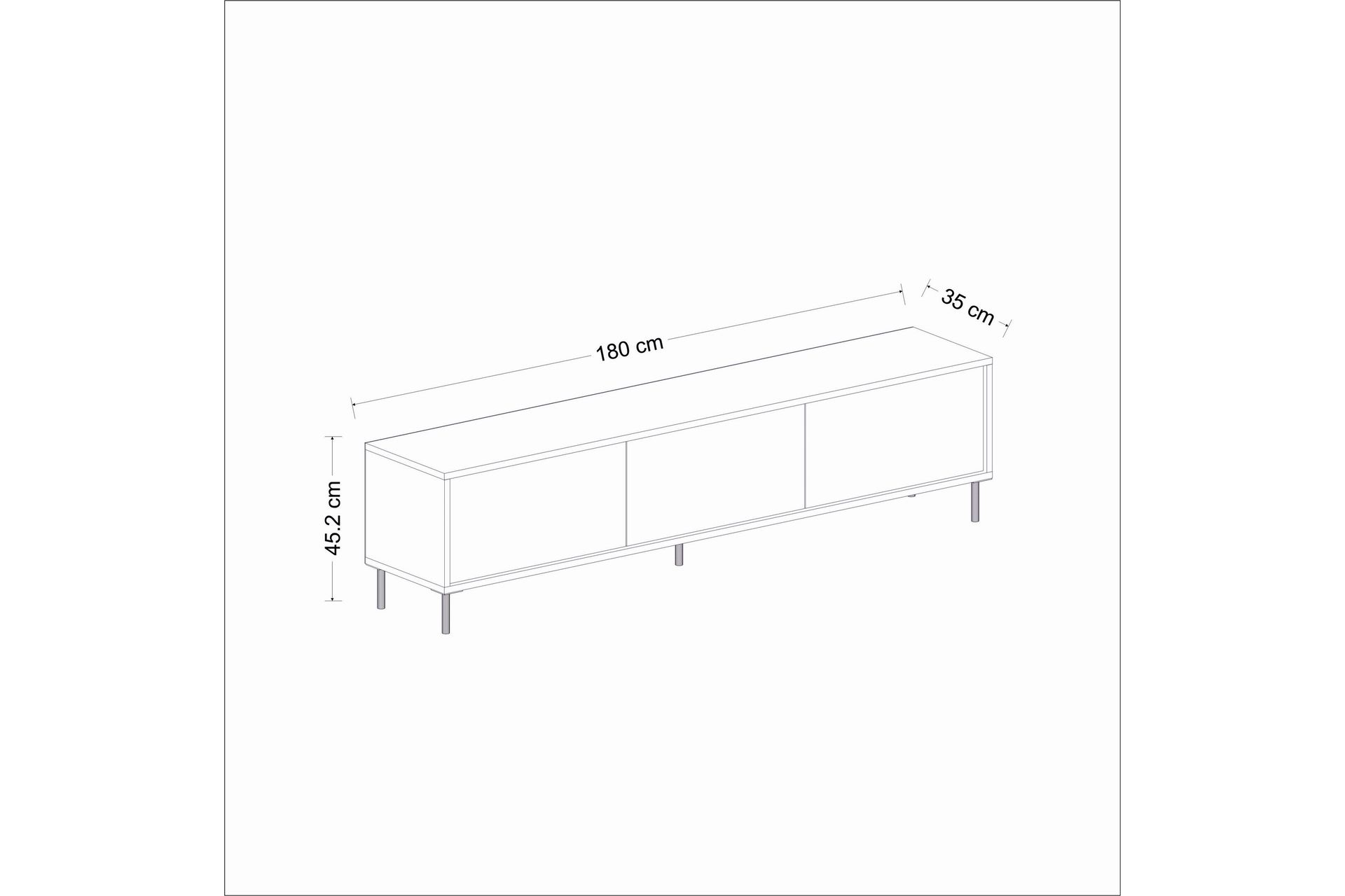 Imaj Tv-bænk 180 cm - Hvid/Guld - Møbler - TV borde & mediemøbler - TV-borde