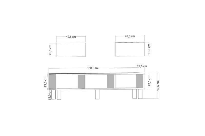 Inci TV-bord 150 cm - Multifarvet - Møbler - TV borde & mediemøbler - TV-borde