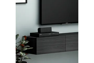 Interlaken Vægmonteret TV-bænk 180 cm med Opbevaring i Malet Træ - Sort - Møbler - TV borde & mediemøbler - TV-borde