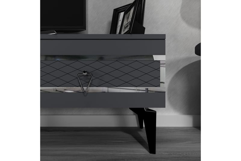 Ipek Tv-bænk 180 cm - Antracit/Sølv - Møbler - TV borde & mediemøbler - TV-borde