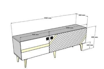 Iris Tv-bænk 150 cm - Hvid/Sølv - Møbler - TV borde & mediemøbler - TV-borde