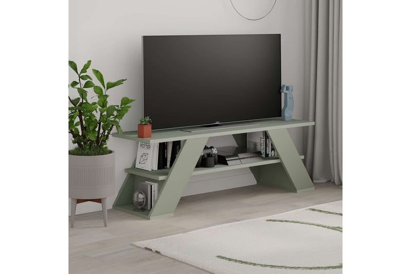 Janesh TV-skab 120 cm - Olivengrøn/Hvid - Møbler - TV borde & mediemøbler - TV-borde