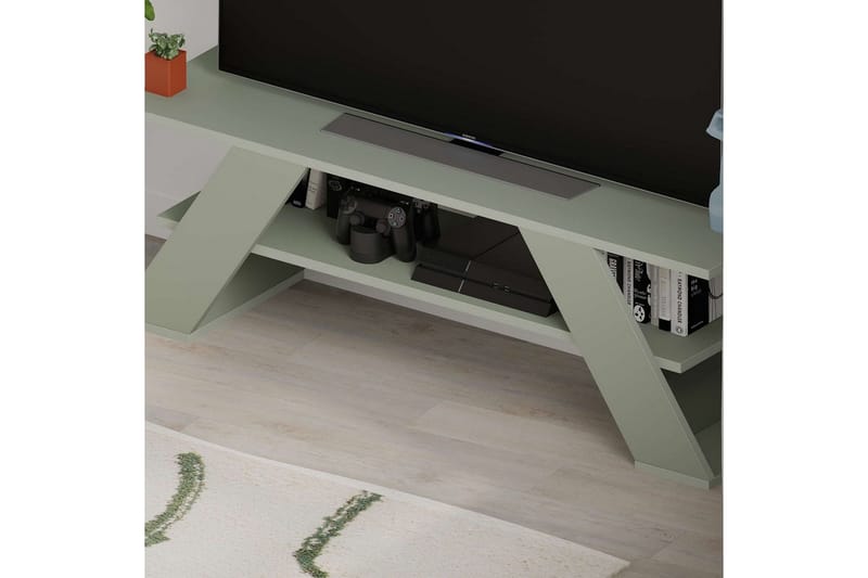 Janesh TV-skab 120 cm - Olivengrøn/Hvid - Møbler - TV borde & mediemøbler - TV-borde