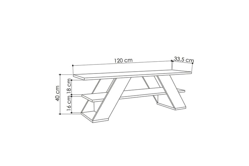 Janesh TV-skab 120 cm - Sand - Møbler - TV borde & mediemøbler - TV-borde