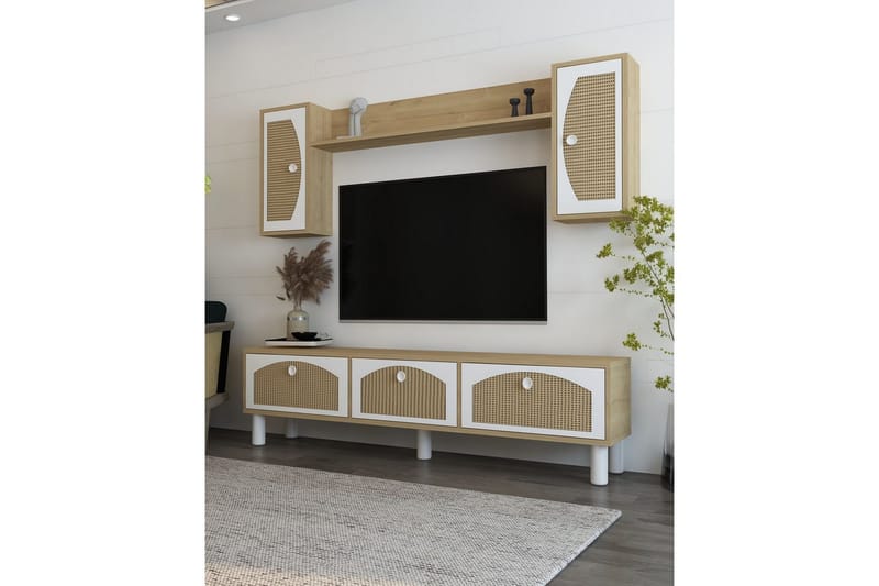 Jasvindir TV-skab - Beige/Rødbrunt træ - Møbler - TV borde & mediemøbler - TV-skab
