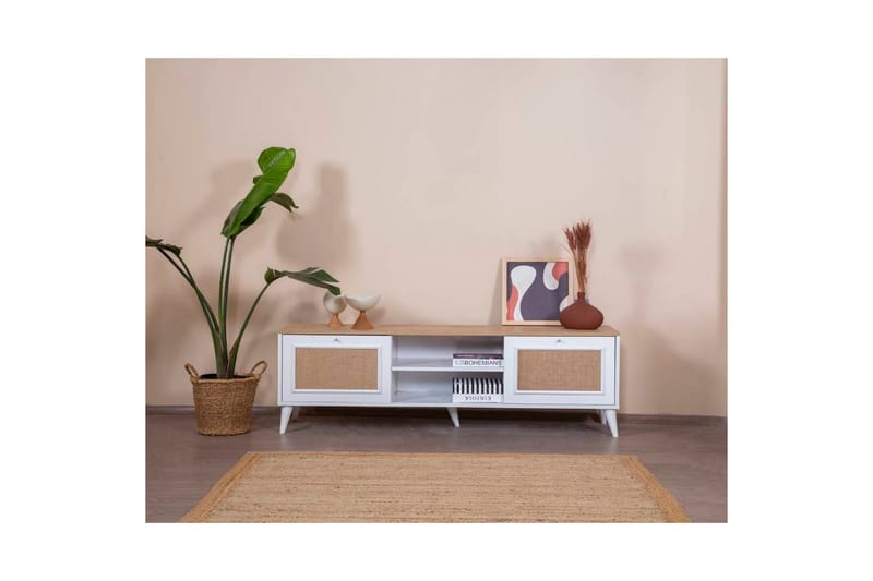 Jatinder TV-bord 55 cm - Natur/Hvid - Møbler - TV borde & mediemøbler - TV-borde