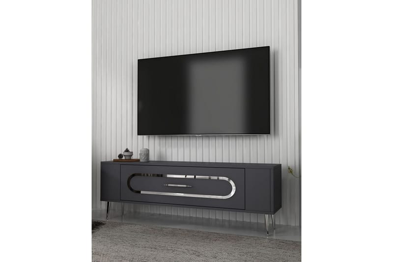 Javin TV-bænk 120 cm - Antracit/Sølv - Møbler - TV borde & mediemøbler - TV-borde