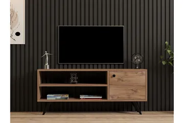 Jena Gulvstående Tv-bænk 120 cm med Opbevaring i Mørkt Træ - Brun - Møbler - TV borde & mediemøbler - TV-borde
