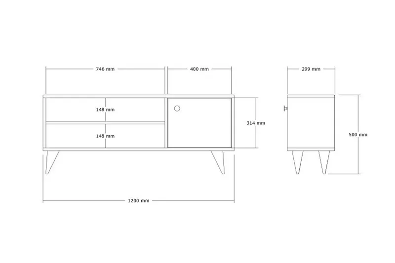 Jena Tv-bænk 120 cm - Brun - Møbler - TV borde & mediemøbler - TV-borde
