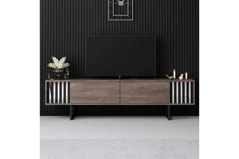 Jeval Tv-bænk 180 cm - Lysebrun/Sort - Møbler - TV borde & mediemøbler - TV-borde