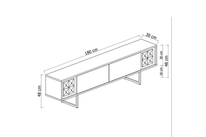 Jeval Tv-bænk 180 cm - Sort/Antracit - Møbler - TV borde & mediemøbler - TV-borde