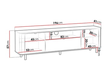 Joriel Fritstående Tv-bord 196 cm med Opbevaring i Træ - Lys Beige - Møbler - TV borde & mediemøbler - TV-borde