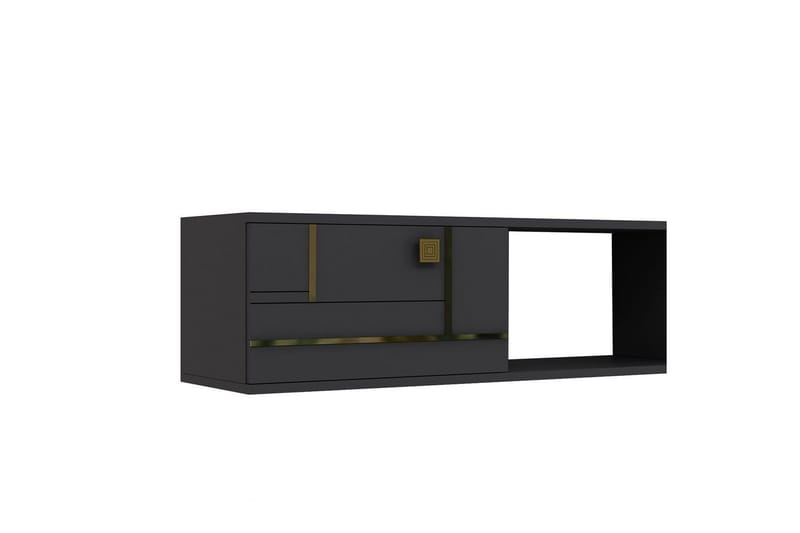 Jorin TV-bænk 150 cm - Antracit/Guld - Møbler - TV borde & mediemøbler - TV-borde