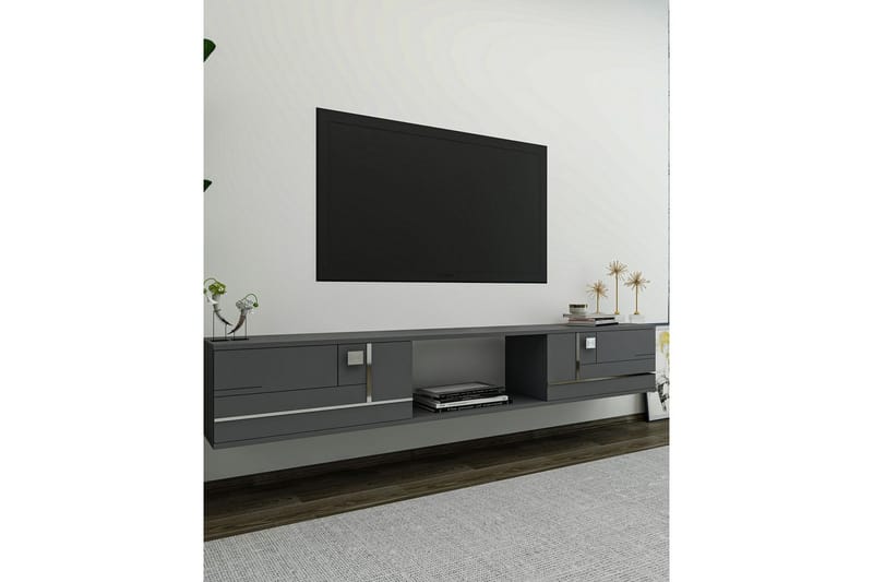 Jorin TV-bænk 150 cm - Antracit/Sølv - Møbler - TV borde & mediemøbler - TV-borde
