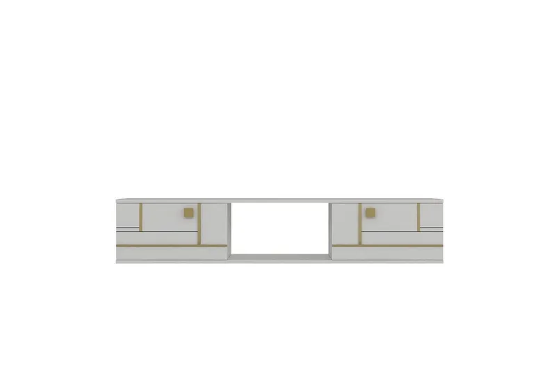 Jorin TV-bænk 150 cm, Hvid/Guld