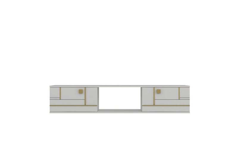 Jorin TV-bænk 150 cm, Hvid/Guld