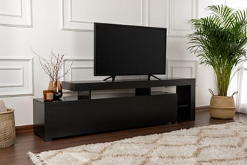 Jurukovo Gulvstående TV-bænk 192 cm med Opbevaring i Malet Træ - Sort - Møbler - TV borde & mediemøbler - TV-borde